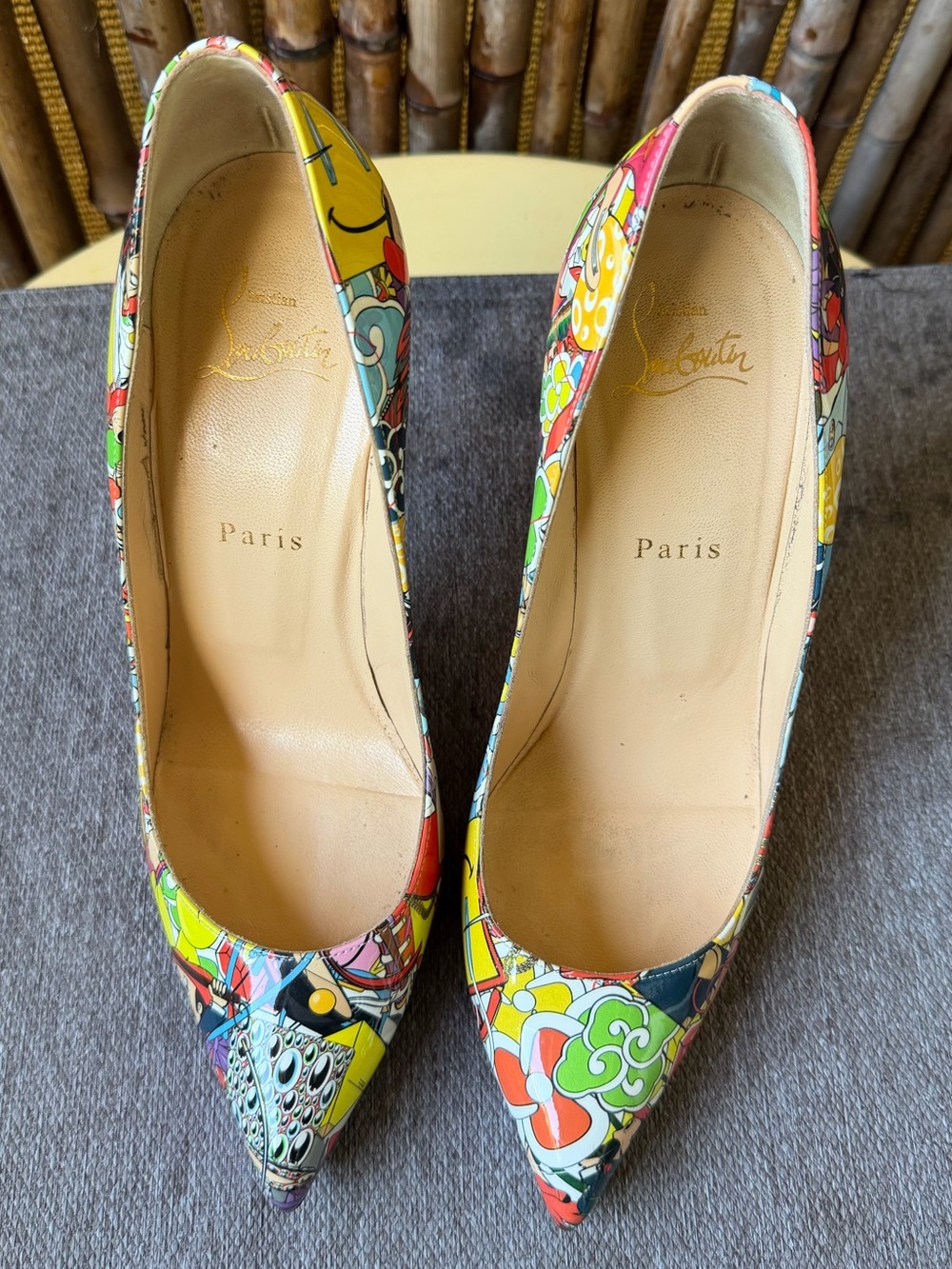 CHRISTIAN LOUBOUTIN Multicolor Patent Leather Pigalle Follies Patent Pumps - Picture 6 of 12